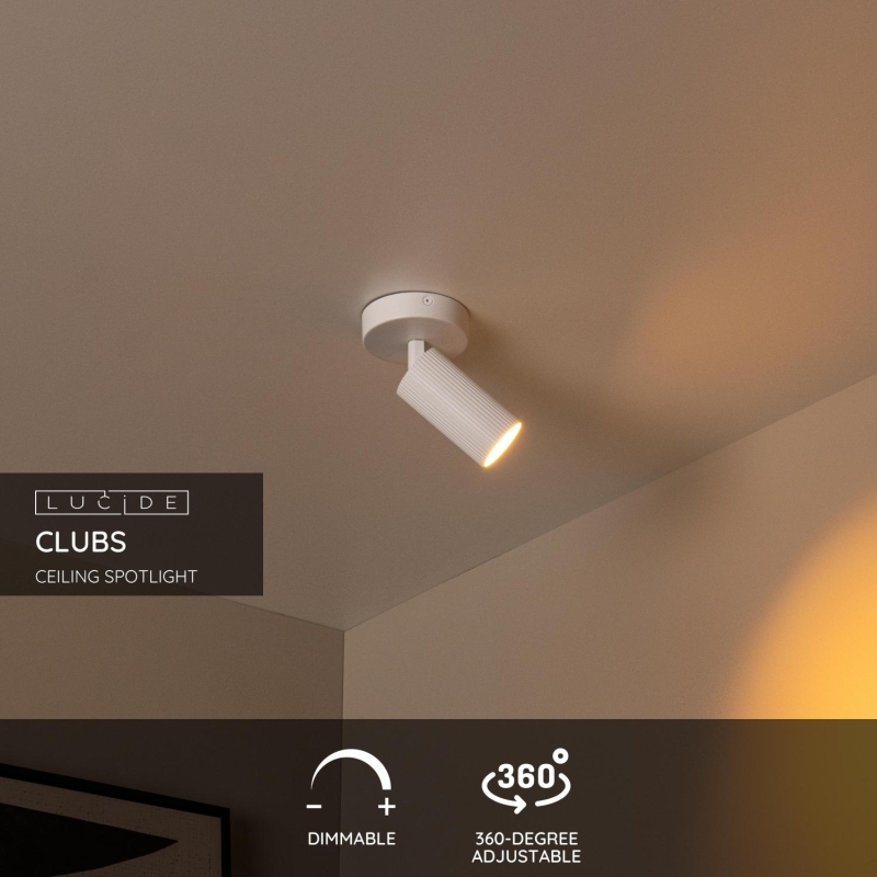 Lucide CLUBS - Stropné bodové svietidlo - 1xGU10 - Biele